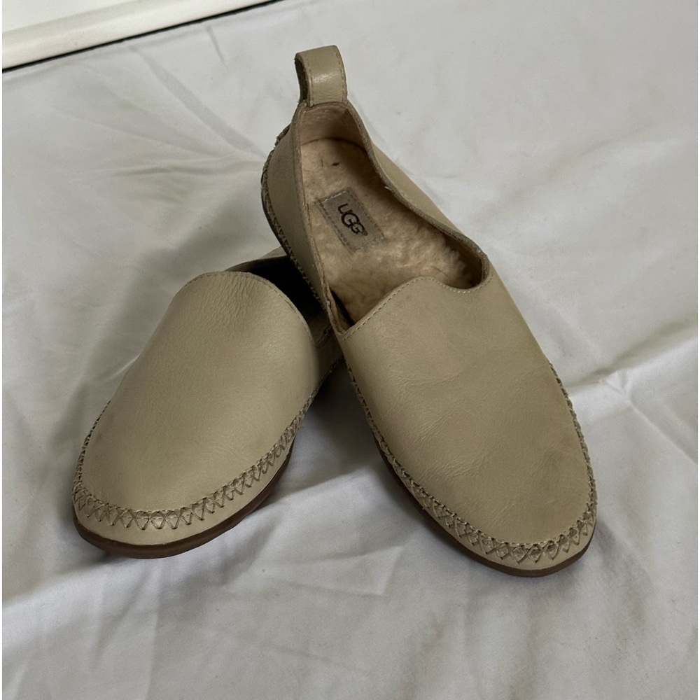 Ugg leather espadrilles with faux fur